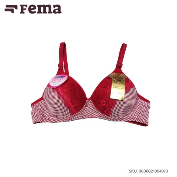 FEMA Official Shop Ecer 1 Pcs BH Bra 407/406 Renda Tengah Motif Kotak Kecil - Image 5