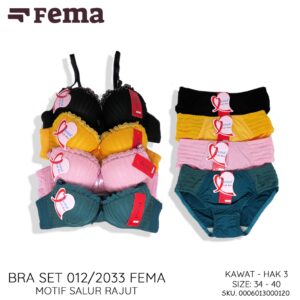 FEMA Official Shop Ecer 1 Pcs BH Bra Set 012/2033 Rajut Salur