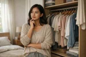 Merenung di depan lemari