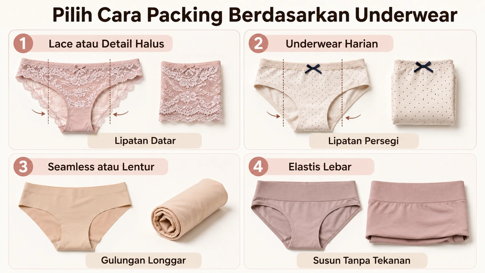 Tips Packing Underwear agar Tetap Rapi dan Hemat Ruang di Dalam Koper 1 Cara packing underwear wanita